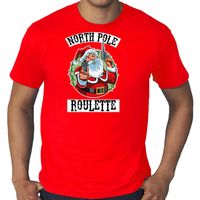 Grote maten fout Kerstshirt / outfit Northpole roulette rood voor heren - thumbnail