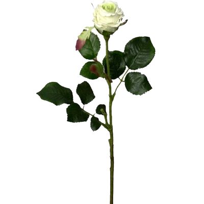 Kunstbloem roos Elena - creme - 48 cm - kunststof steel - decoratie bloemen Kunstbloem roos Elena - creme - 48 cm - kunststof steel - decoratie bloemen