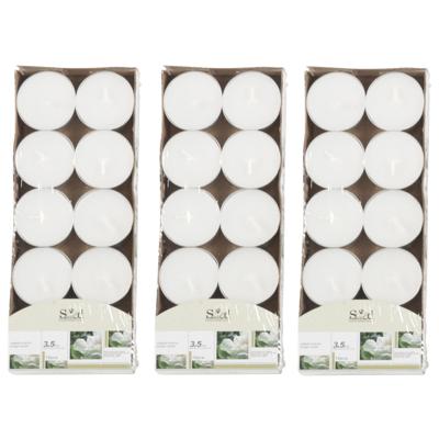 Arti Casa Geurtheelichtjes - 30x stuks - jasmijn - wit - was/paraffine - 3,5 uur