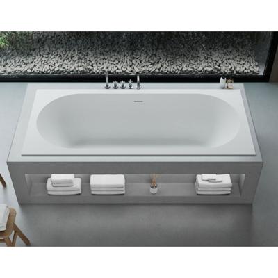 Inbouw Ligbad Ideavit SolidCozy 180x80x54 cm Solid Surface Met Pop-up Waste Mat Wit Ideavit