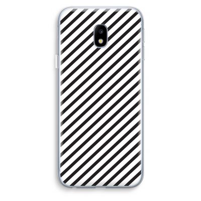Strepen zwart-wit: Samsung Galaxy J3 (2017) Transparant Hoesje