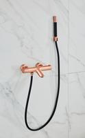 Badkraan SaniClear Copper Pro | Opbouw | Thermostaatkraan | Incl.Handdoucheset | 2-weg | hoh 15 cm | 2-knops | Rond | Koper geborsteld