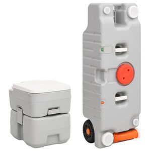 vidaXL Campingtoilet en watertankset draagbaar