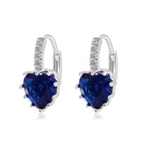 Schattig hart echte 925 Sterling Zilver Zirkonia stenen oorbellen