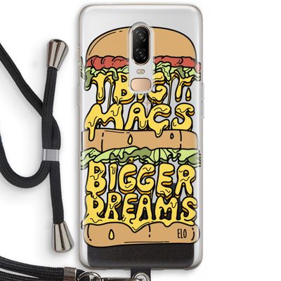Big Macs Bigger Dreams: OnePlus 6 Transparant Hoesje met koord
