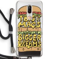 Big Macs Bigger Dreams: OnePlus 6 Transparant Hoesje met koord