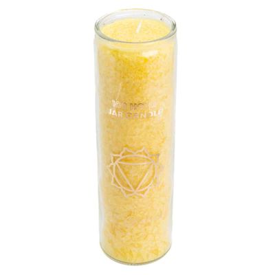 Fair Trade Zonnevlecht Chakra (3e) Stearine Kaars in Glas - Geel (100