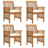 Tuinstoelen 4 stuks met kussens, massief acaciahout