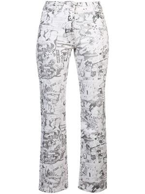 Off-White jean droit imprimé - Blanc