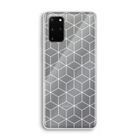 Zwart-witte kubussen: Samsung Galaxy S20 Plus Transparant Hoesje