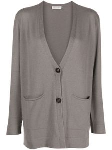 Le Tricot Perugia cardigan nervuré à col v - Gris