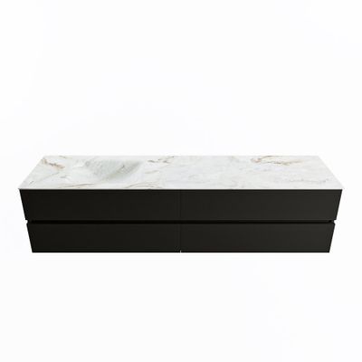 MONDIAZ VICA-DLUX 200cm badmeubel onderkast Urban 4 lades. Inbouw wastafel CLOUD links 1 kraangat, kleur Frappe.