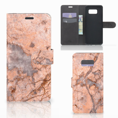Samsung Galaxy S8 Plus | Bookcase | Marmer Oranje
