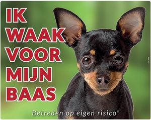 Chihuahua Waakbord Zwart - Ik waak voor mijn Baas