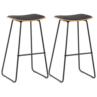 Barstoelen 2 st kunstleer zwart