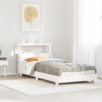Bedframe zonder matras massief grenenhout wit 75x190 cm