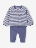 Gewatteerde babypakje vestje + broek blauw Gewatteerde babypakje vestje + broek blauw