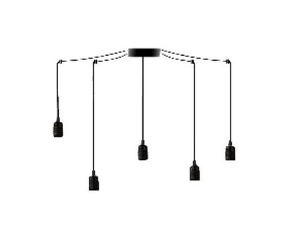 Hanglamp opbouw ceramic zwart E27 fitting Bossy Spider Perluci