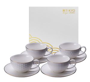 Tokyo Design Studio - Nippon White - kop-en-schotelset - Set van 4 stuks - 180ml