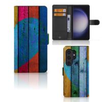 Samsung Galaxy S24 Ultra | Book Style Case | Wood Heart - Cadeau voor je Vriend