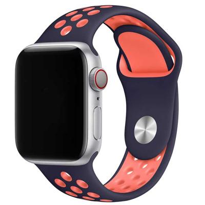 Apple Watch Dubbel Sport Band - Blauw Zwart Mango - 38, 40, 41 & 42mm - ML Apple Watch Dubbel Sport Band - Blauw Zwart Mango - 38, 40, 41 & 42mm - ML