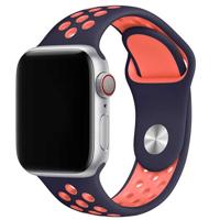 Apple Watch Dubbel Sport Band - Blauw Zwart Mango - 44, 45, 46 & 49mm - ML