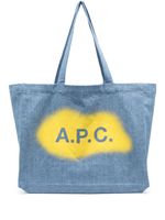 A.P.C. sac cabas en coton à logo imprimé - Bleu