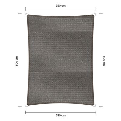 Sunfighter Schaduwdoek Rechthoek grijs 3,5x5m.