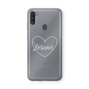 Forever heart pastel: Samsung Galaxy A11 Transparant Hoesje