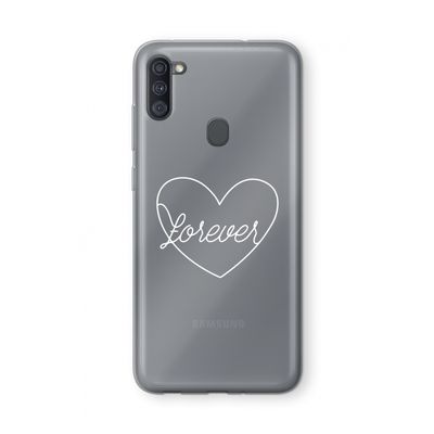 Forever heart pastel: Samsung Galaxy A11 Transparant Hoesje