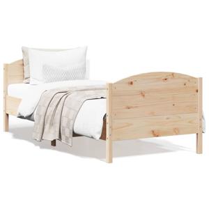 Bedframe met hoofdbord massief grenenhout 100x200 cm