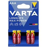 Varta LONGLIFE Max Power AAA Bli 4 AAA batterij (potlood) Alkaline 1270 mAh 1.5 V 4 stuk(s) Varta LONGLIFE Max Power AAA Bli 4 AAA batterij (potlood) Alkaline 1270 mAh 1.5 V 4 stuk(s)