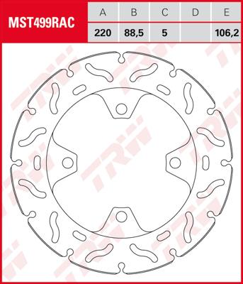 TRW Remschijf, remschijven voor de moto, MST499RAC
