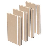 Notitieblok - Set van 4x stuks - luxe - met elastiek - notitieboekje - A5 formaat - 100 bladzijdes