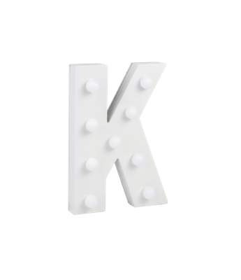 Letter K met licht hoogte 17 cm breedte 12 cm