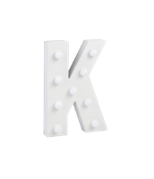 Letter K met licht hoogte 17 cm breedte 12 cm Letter K met licht hoogte 17 cm breedte 12 cm