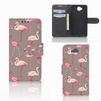 Microsoft Lumia 650 | Telefoonhoesje | Met pasjeshouder | Flamingo