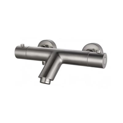BWS Badkraan Thermostatisch Londen Badkraan h.o.h. 15 cm Geborsteld Staal
