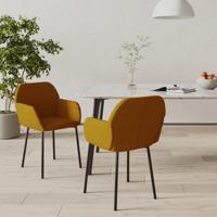 Eetkamerstoelen 2 st fluweel bruin