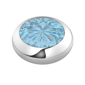 Melano Vivid Basic CZ Steentje Aquamarine Zilver | 7 mm