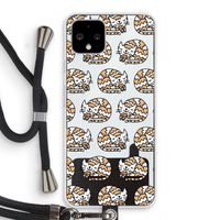 Slapende poes: Pixel 4 Transparant Hoesje met koord