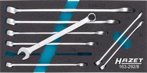 HAZET Ring-steeksleutelset 163-292/8 · Buitentwaalfkant tractieprofiel · 8-delig · 10 · 11 · 13 · 14 · 15 · 17 · 19 · 22