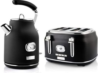 Westinghouse Retro waterkoker + broodrooster 4 sleuven - zwart