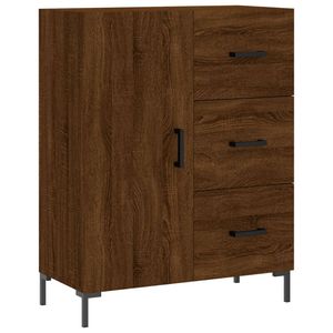 The Living Store Dressoir Vintage - Bruineiken - 69.5 x 34 x 90 cm - Stevig bewerkt hout