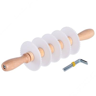 Professionele Pasta snijrollen met 5 Getand Blades in Voedselveilige POM-kunststof