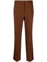 Burberry pantalon en laine mélangée à taille haute - Marron