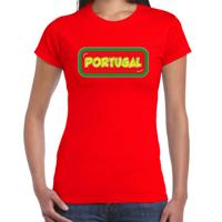 Verkleed T-shirt voor dames - Portugal - rood - supporter - themafeest