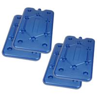 Cosy & Trendy Koelelement - 4x - blauw - kunststof - 400 gram - 14 x 25 x 1 cm - platte vorm
