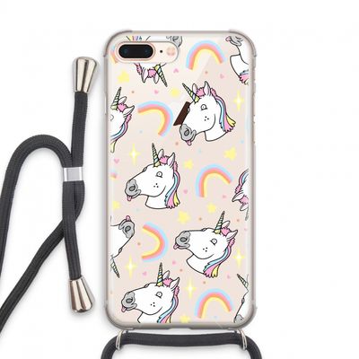 Rainbow Unicorn: iPhone 7 PLUS Transparant Hoesje met koord