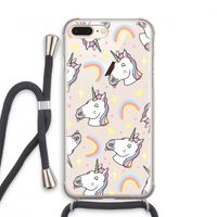 Rainbow Unicorn: iPhone 7 PLUS Transparant Hoesje met koord